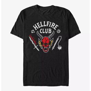 Netflix Stranger Things Men’s “HELLFIRE CLUB” T-Shirt Black Medium (38-40)